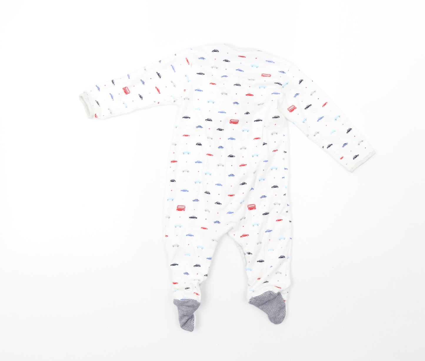 Debenhams Baby White Polka Dot  Babygrow One-Piece Size 6-9 Months