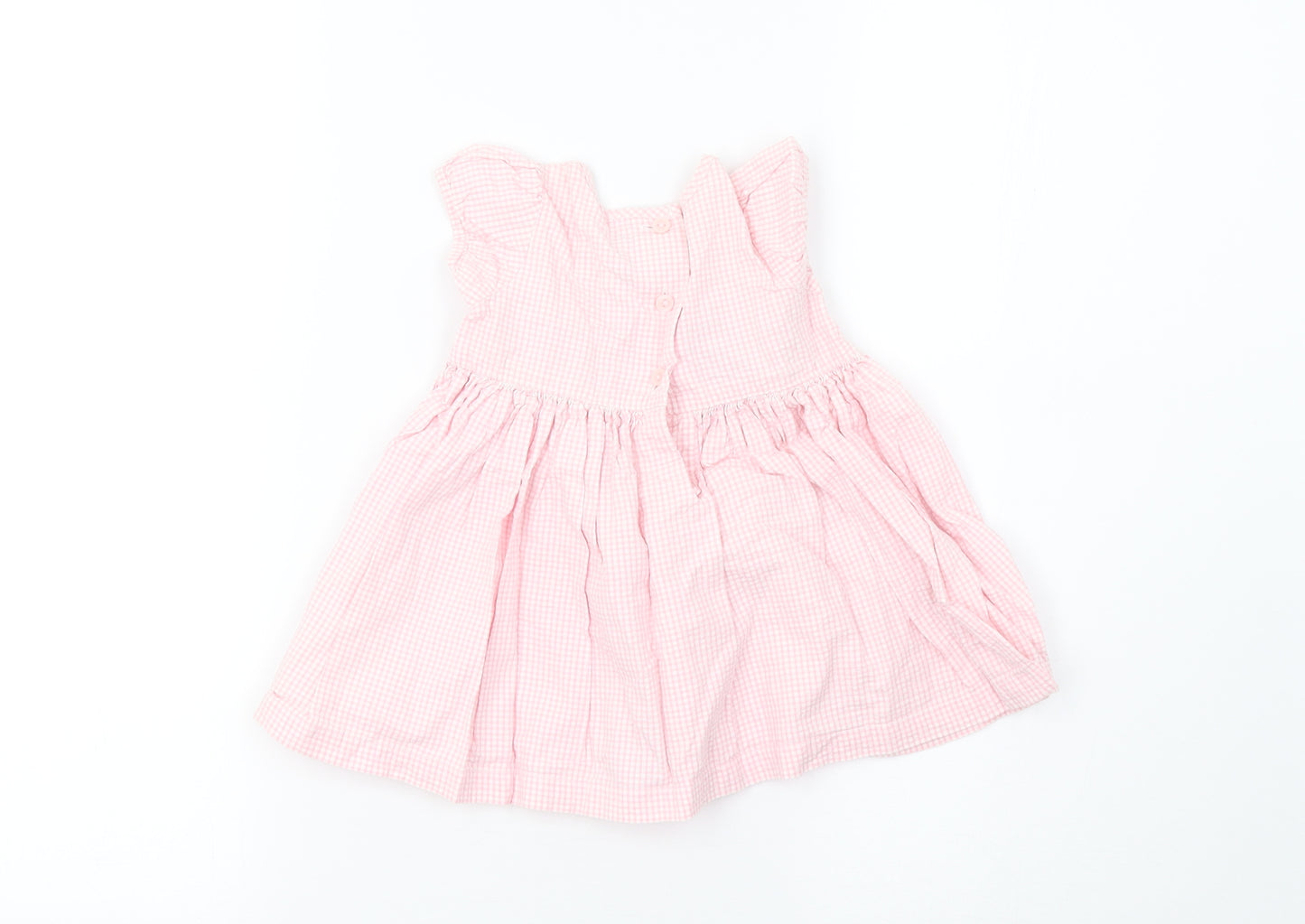 Marks and Spencer Girls Pink Check  A-Line  Size 3-6 Months