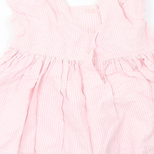 Marks and Spencer Girls Pink Check  A-Line  Size 3-6 Months
