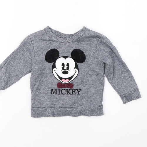 mini rebel Girls Grey   Pullover Jumper Size 12-18 Months