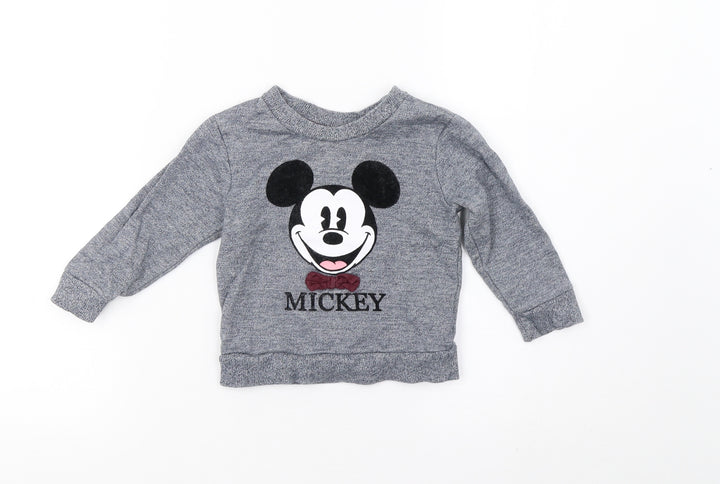 mini rebel Girls Grey   Pullover Jumper Size 12-18 Months