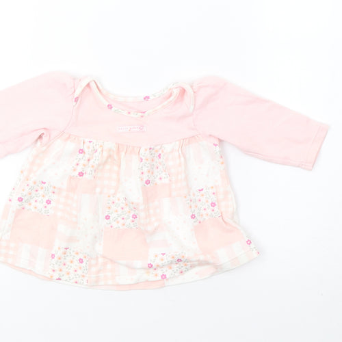 Marks and Spencer Girls Pink Check  A-Line  Size 3-6 Months