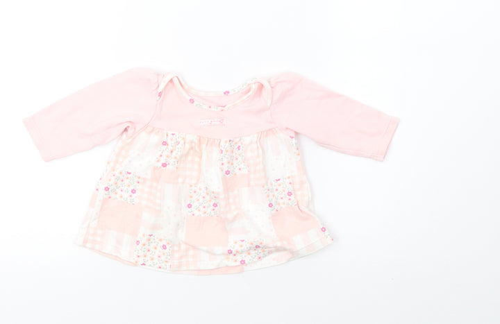 Marks and Spencer Girls Pink Check  A-Line  Size 3-6 Months