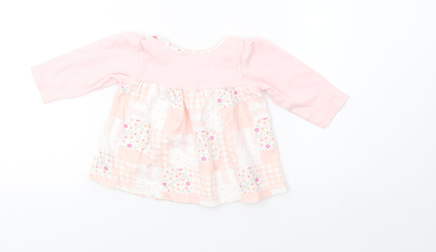 Marks and Spencer Girls Pink Check  A-Line  Size 3-6 Months