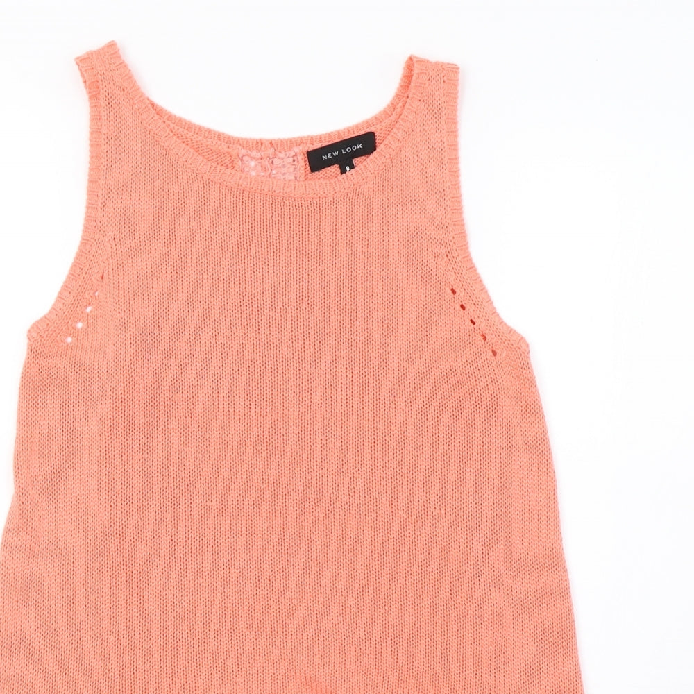 New Look Womens Pink  Knit Basic Tank Size 8