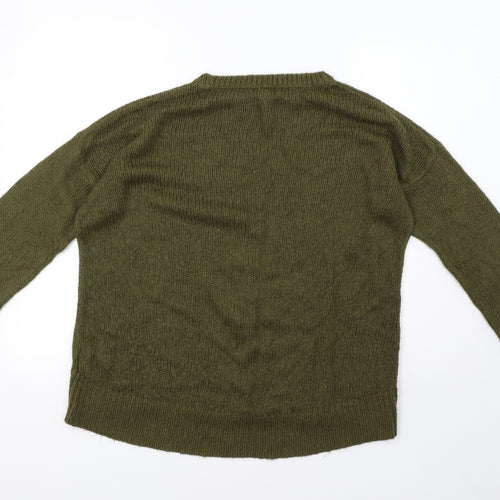 newlook Womens Green  Knit Pullover Sweatshirt Size M