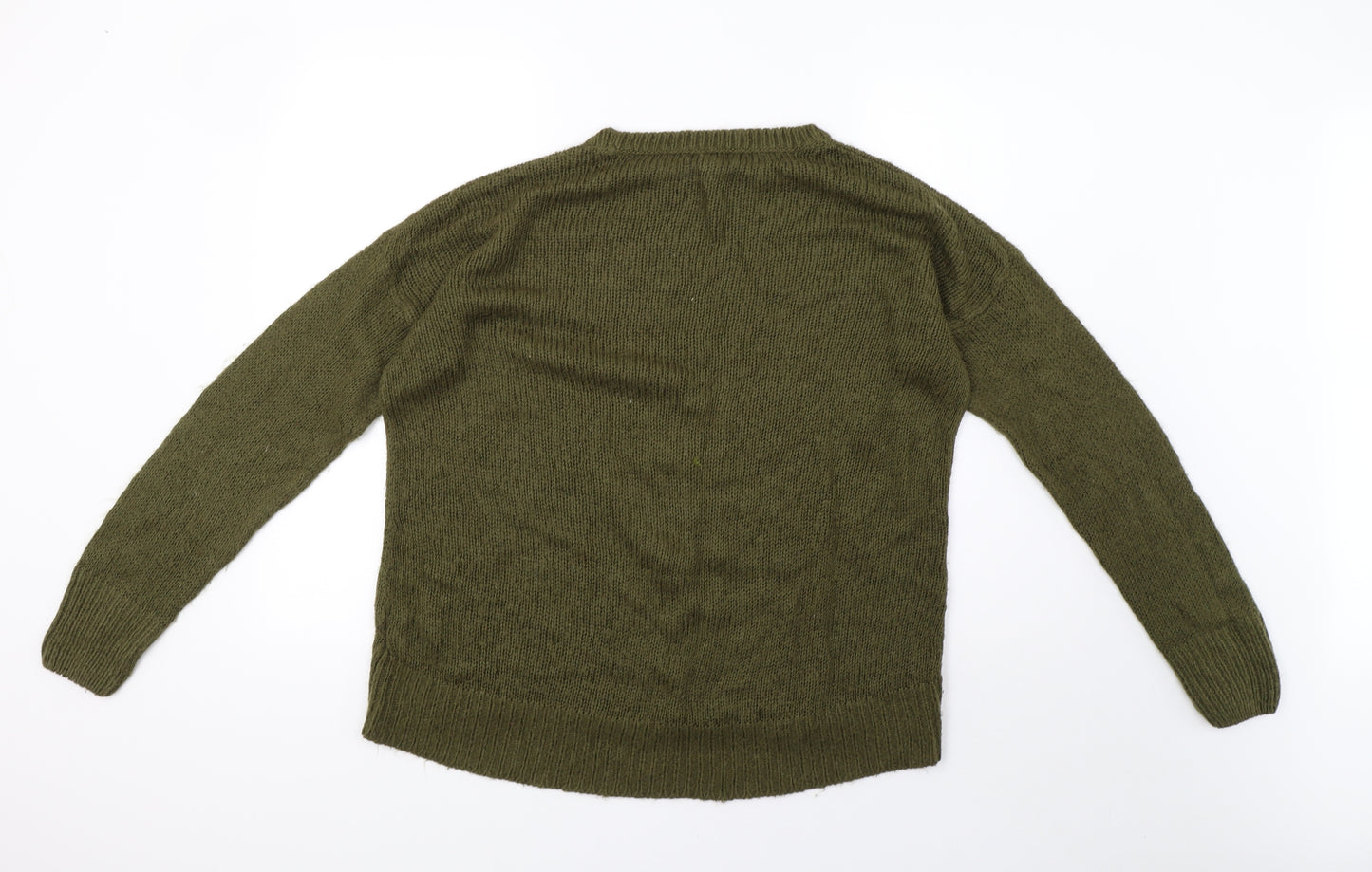 newlook Womens Green  Knit Pullover Sweatshirt Size M