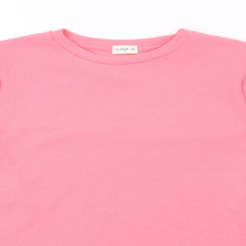 F&F Girls Pink   Pullover Sweatshirt Size 12-13 Years