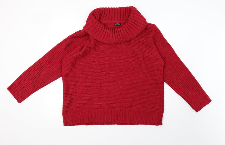 BM Womens Red Knit Pullover Sweatshirt Size XL - 44inch