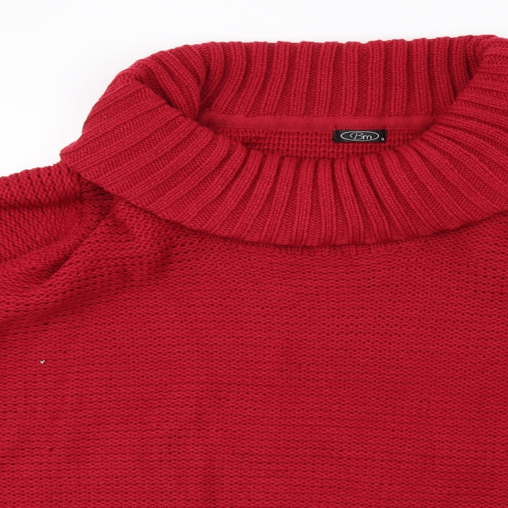 BM Womens Red  Knit Pullover Sweatshirt Size XL  - 44inch
