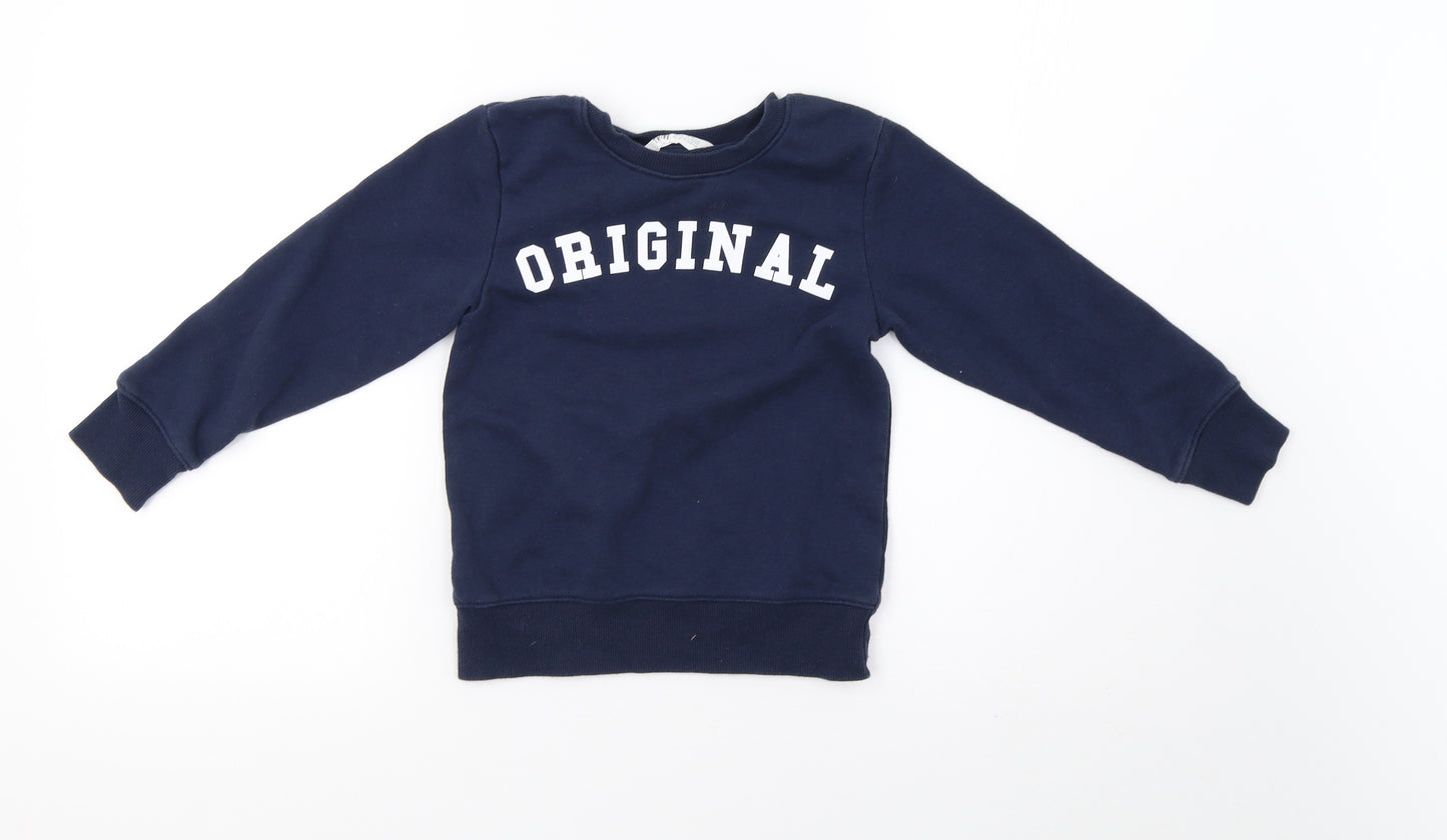 H&M Boys Blue   Pullover Sweatshirt Size 5 Years