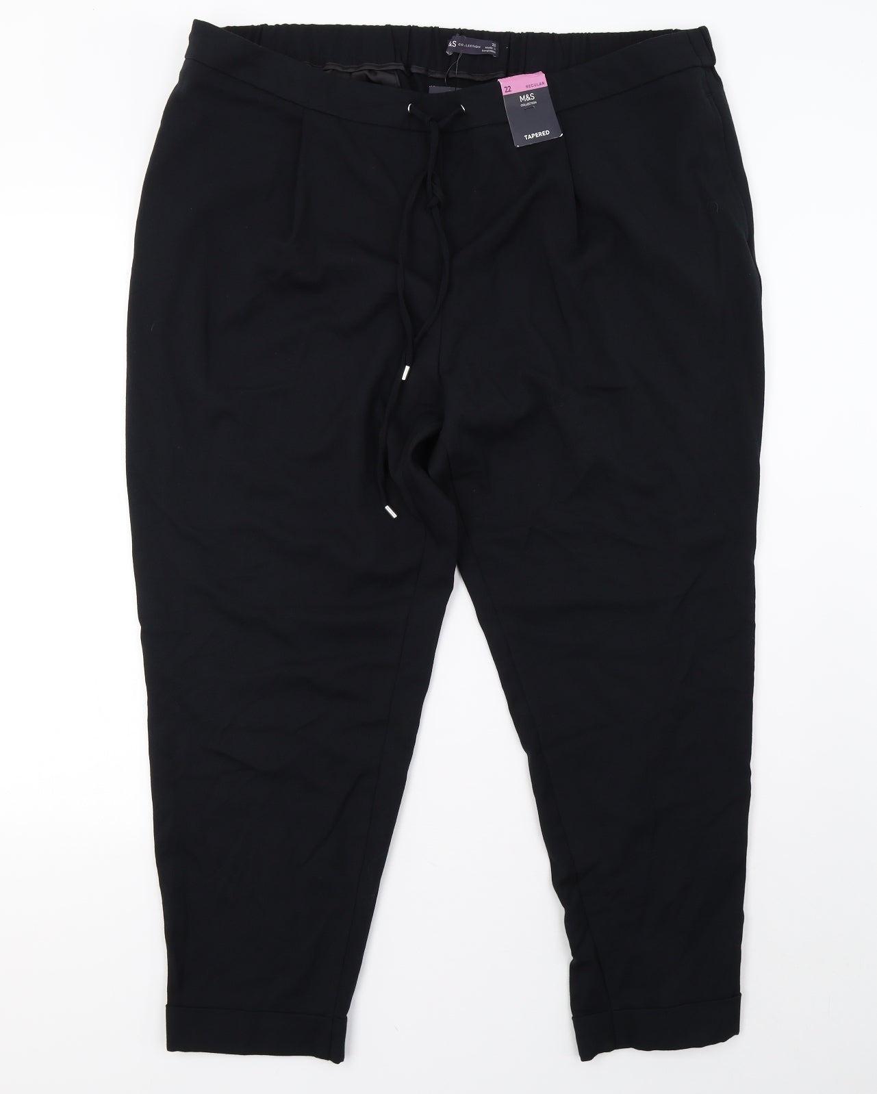 Marks and Spencer Womens Black   Trousers  Size 22 L29 in