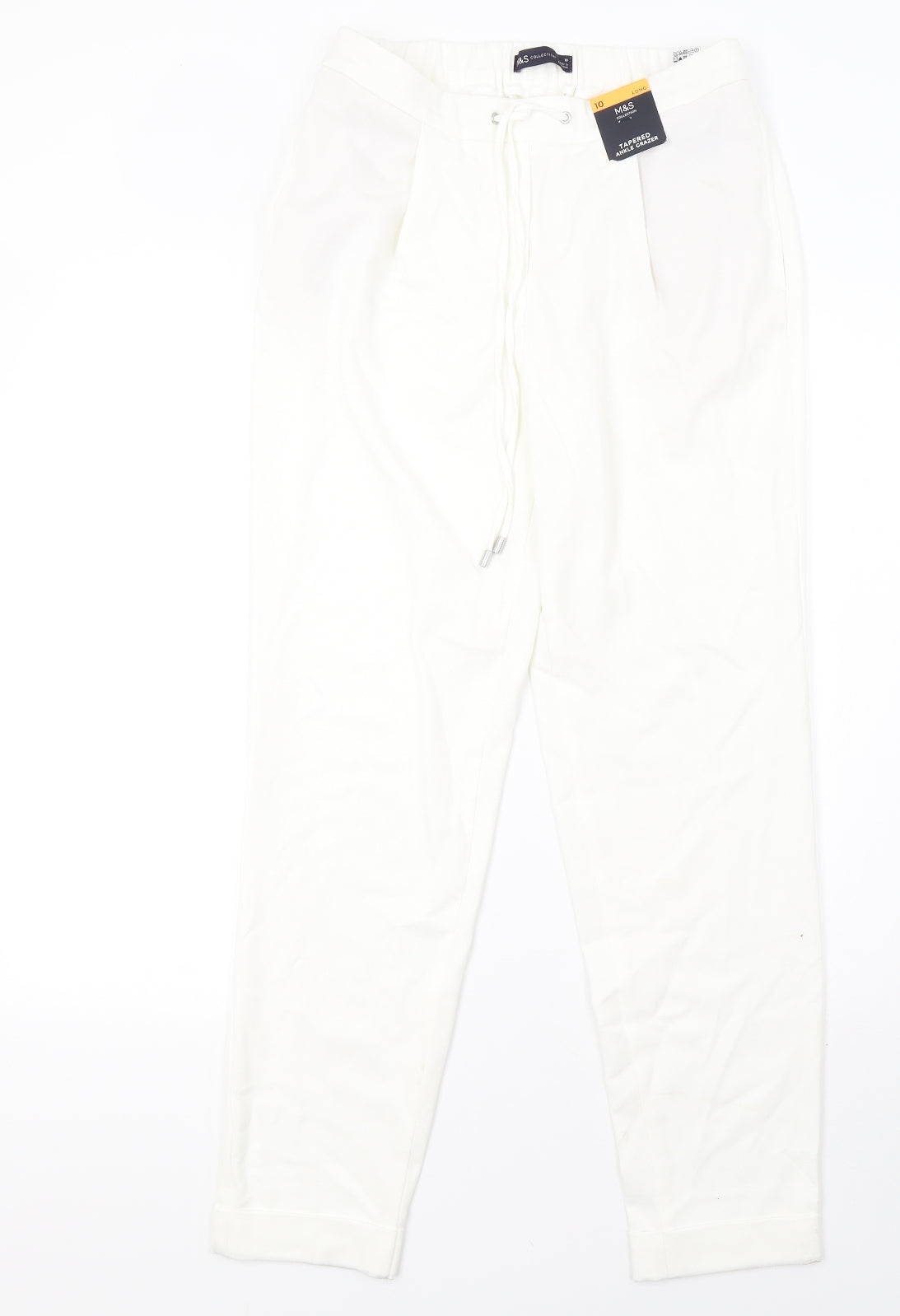 Marks and Spencer Womens White   Trousers  Size 10 L30 in