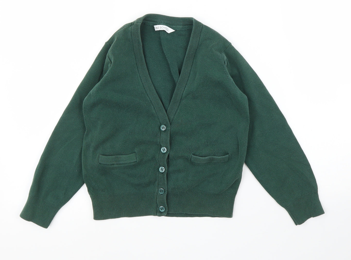 M&S Girls Green   Cardigan Jumper Size 6-7 Years