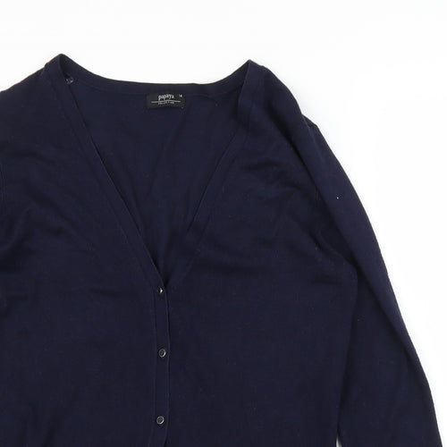 Papaya Womens Blue   Cardigan Jumper Size 14