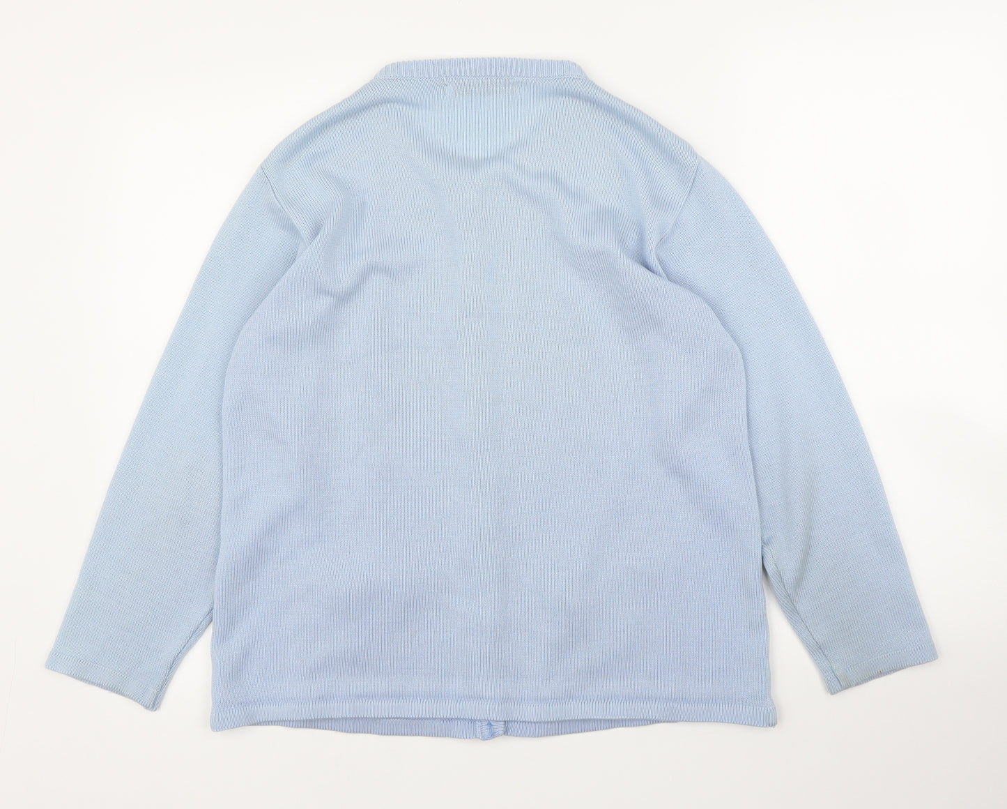Beau Monde Womens Blue Floral  Cardigan Jumper Size M