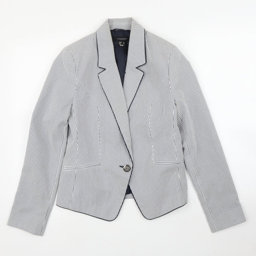 Primark Womens Blue Striped  Jacket Blazer Size 12