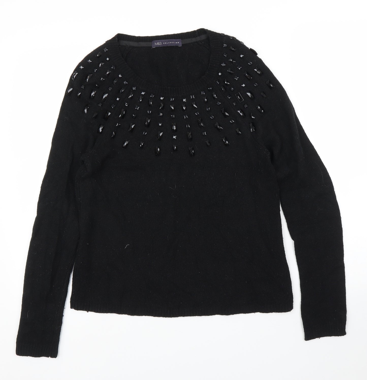 M&S Womens Black   Pullover Jumper Size 8