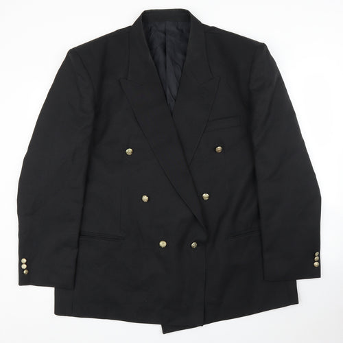 Emporium Mens Black   Jacket Suit Jacket Size 50
