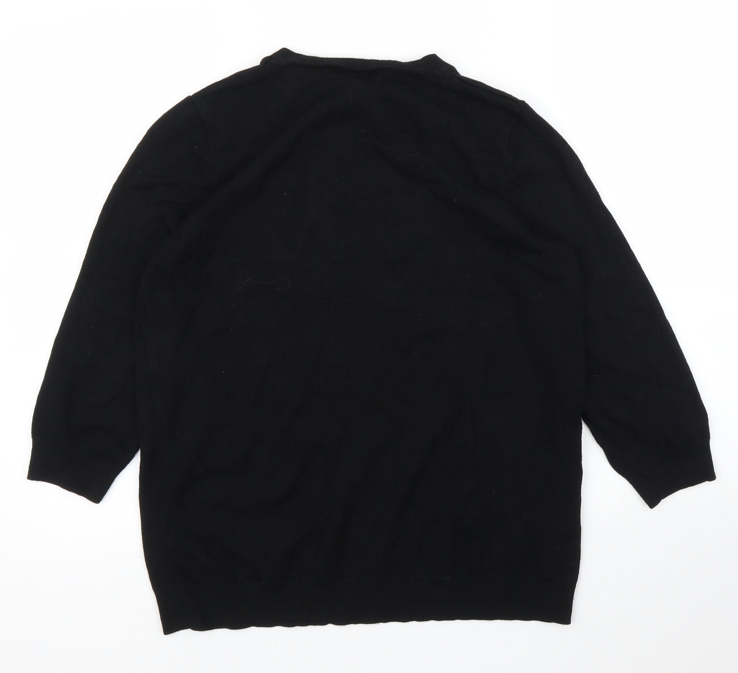 F&F Womens Black   Pullover Jumper Size 12  - Pearls