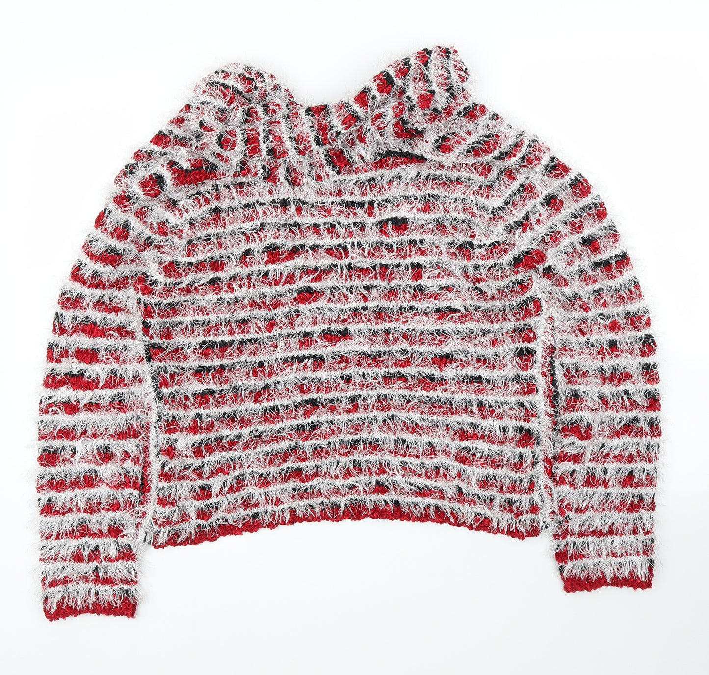 Stephen Y Womens Red Striped  Cardigan Jumper Size M