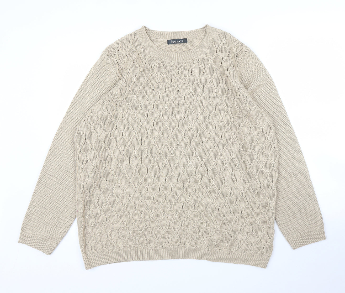 Bonmarché Mens Beige Argyle/Diamond  Pullover Jumper Size L