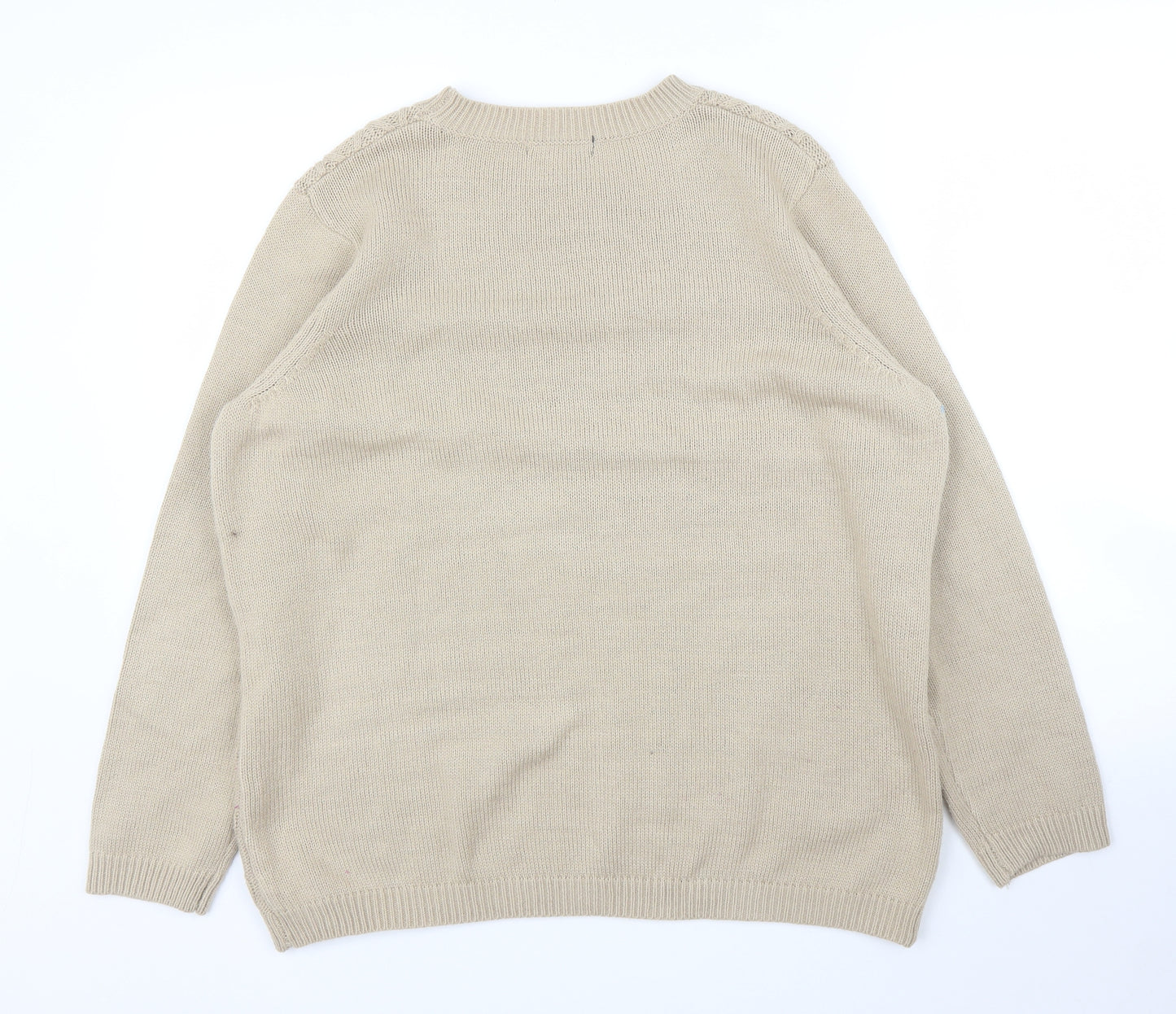 Bonmarché Mens Beige Argyle/Diamond  Pullover Jumper Size L
