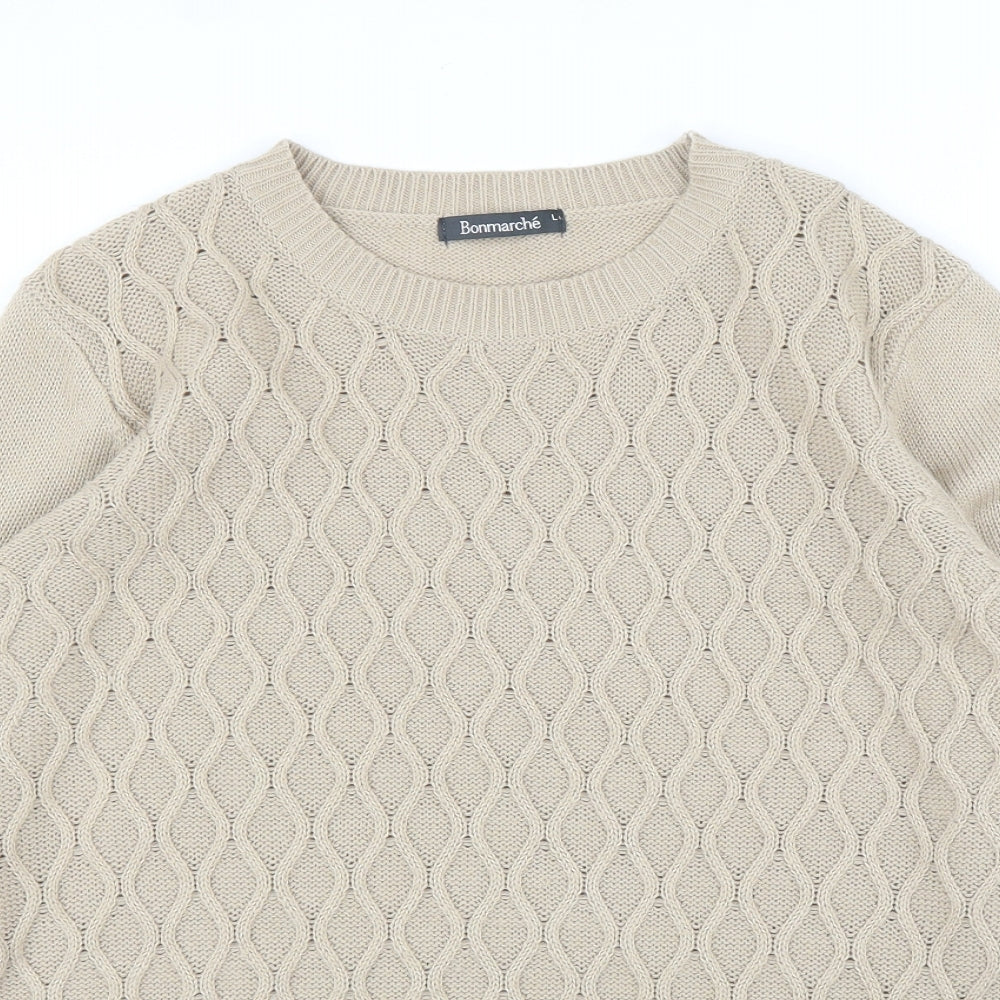 Bonmarché Mens Beige Argyle/Diamond  Pullover Jumper Size L
