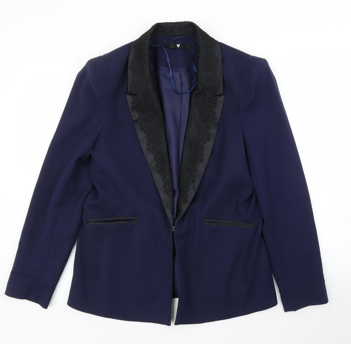 Very Womens Blue Floral  Jacket Blazer Size 14