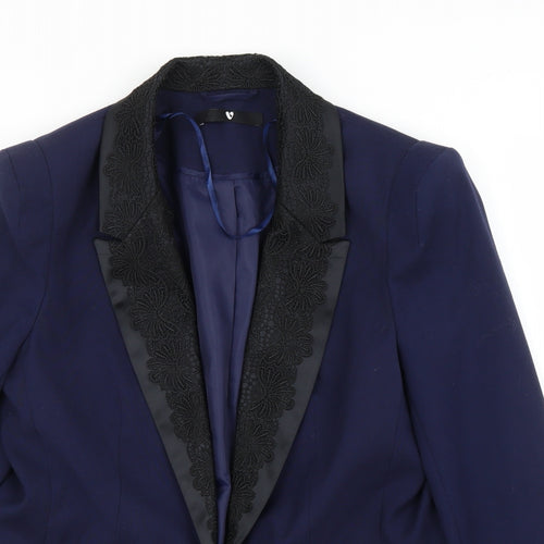 Very Womens Blue Floral  Jacket Blazer Size 14