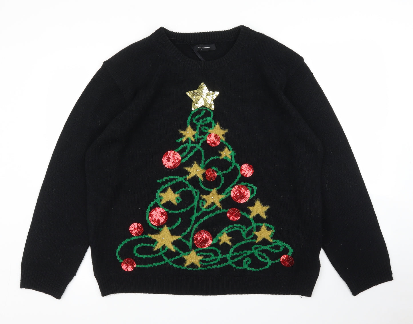 Primark Mens Black   Pullover Jumper Size XL  - Christmas, Battery lights