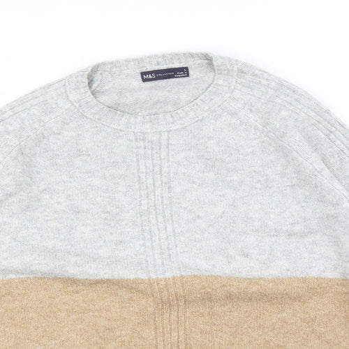M&S Mens Grey   Pullover Jumper Size L