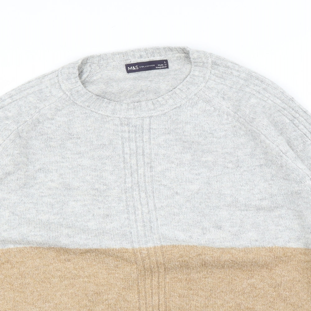 M&S Mens Grey   Pullover Jumper Size L