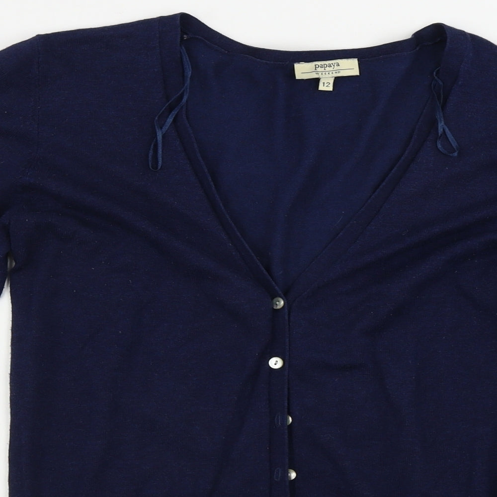 Papaya  Womens Blue   Cardigan Jumper Size 12