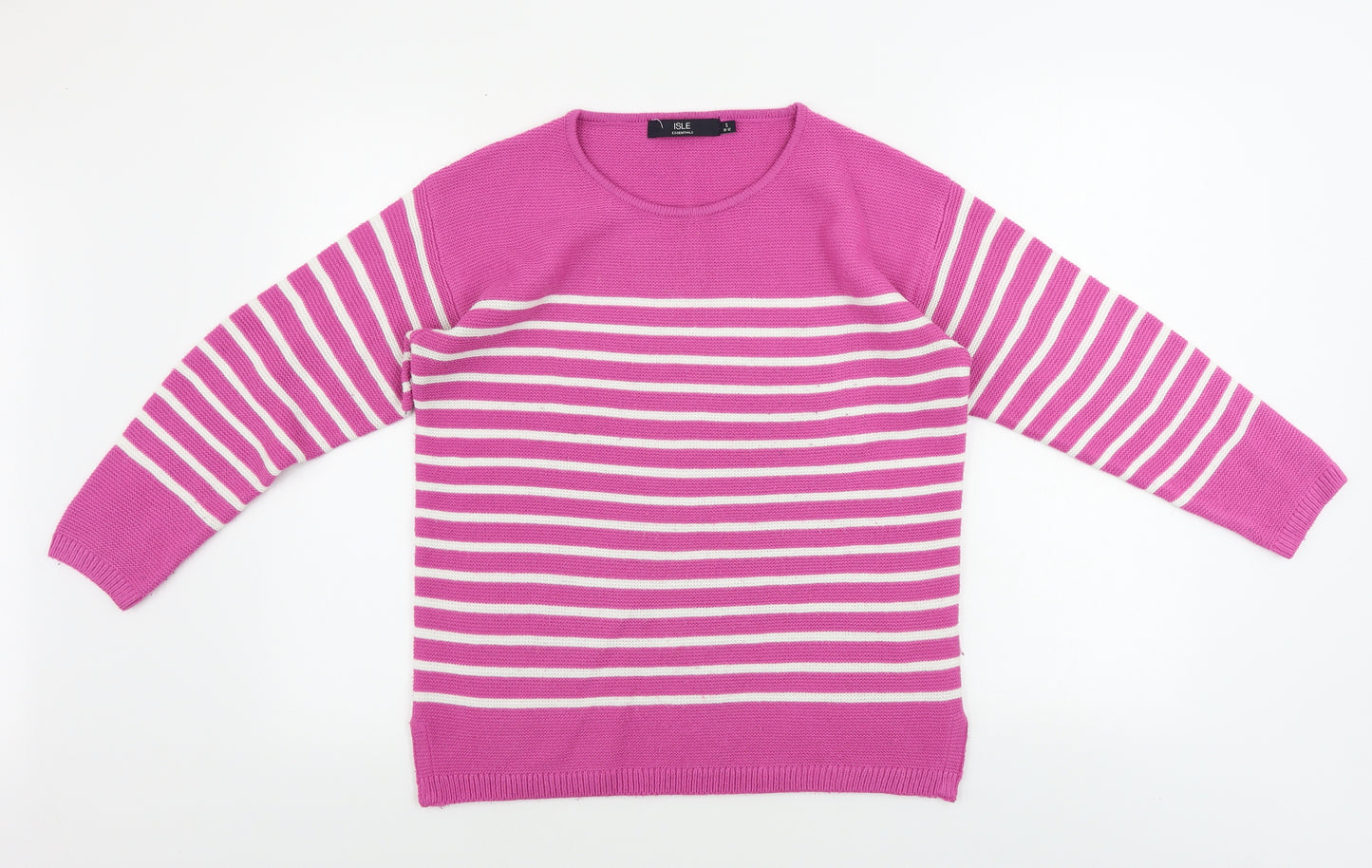 ISLE    Womens Pink Striped  Pullover Jumper Size S