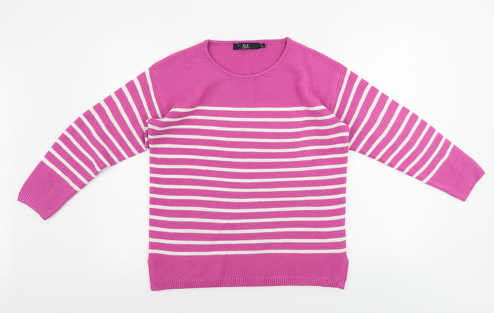 ISLE    Womens Pink Striped  Pullover Jumper Size S