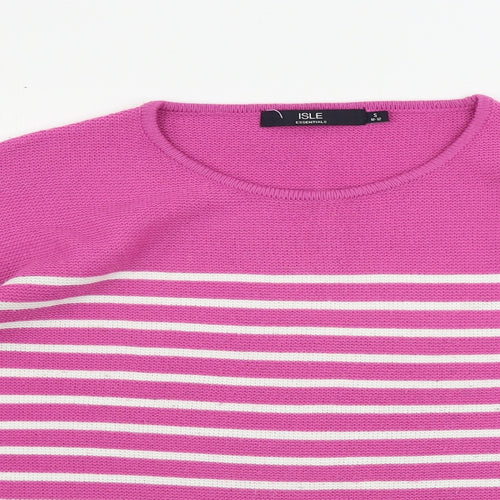 ISLE    Womens Pink Striped  Pullover Jumper Size S