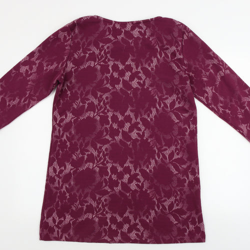 George  Womens Purple Floral  Pullover Jumper Size 14
