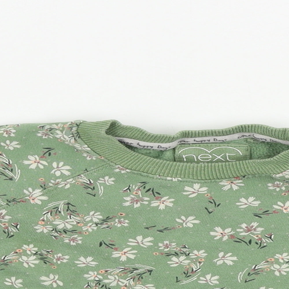 NEXT Girls Green Floral  Pullover Jumper Size 2 Years