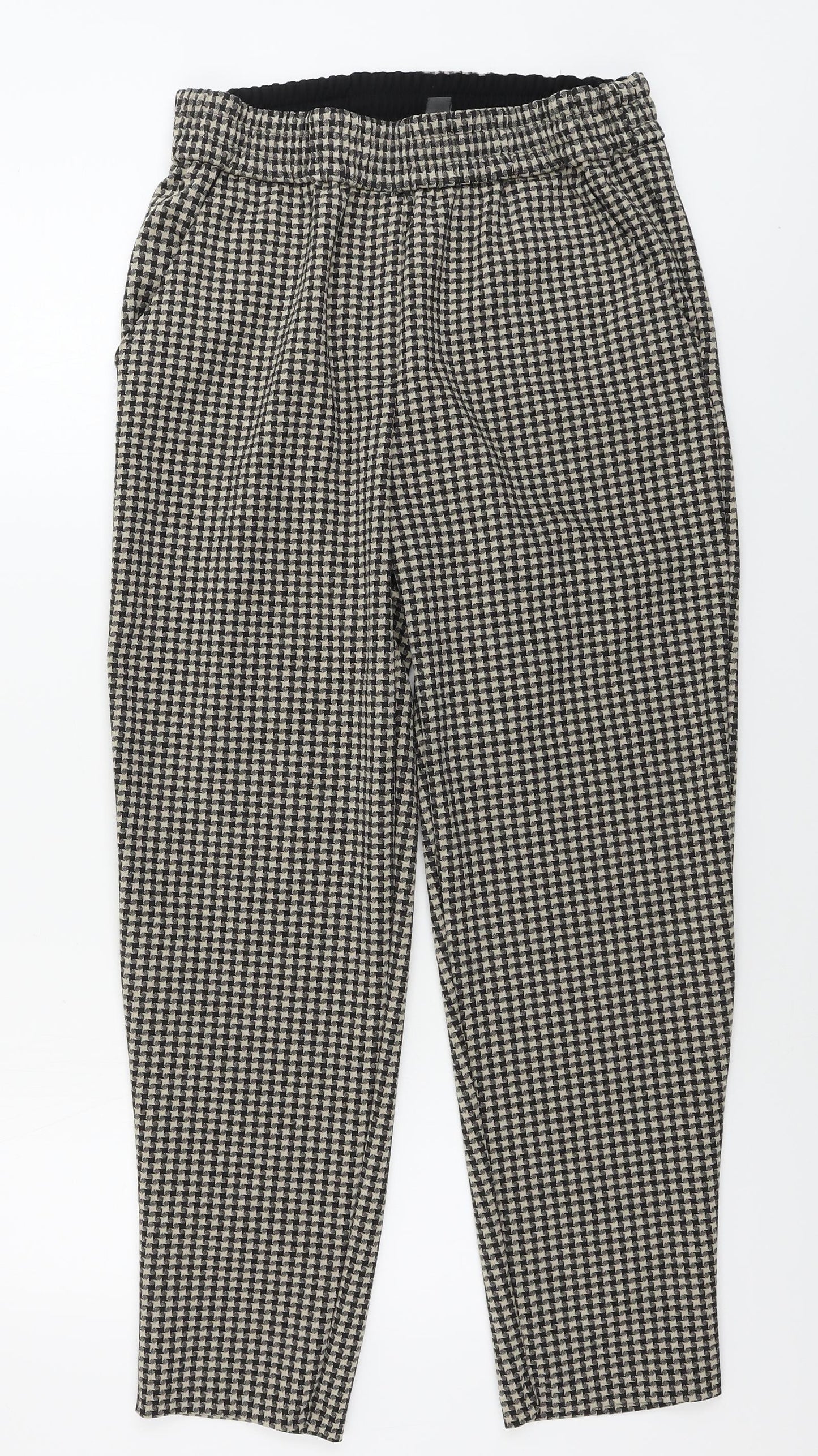 Primark  Womens Beige Geometric  Trousers  Size 14 L27 in