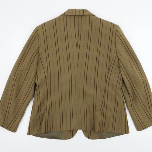 bruxelas Womens Brown Striped  Jacket Blazer Size 38  - 30inch chest