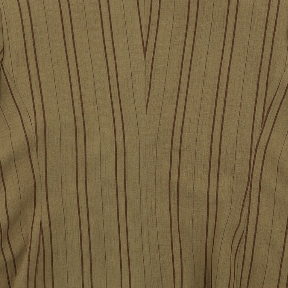 bruxelas Womens Brown Striped  Jacket Blazer Size 38  - 30inch chest