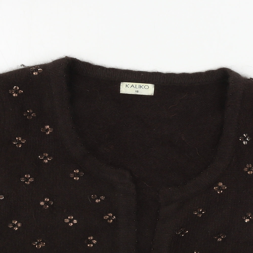Kaliko Womens Brown   Cardigan Jumper Size 16