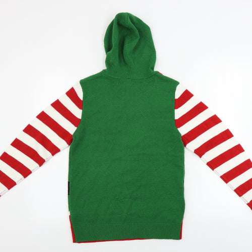 NEXT  Boys Green Striped  Pullover Jumper Size 12 Years  - Christmas Jumper