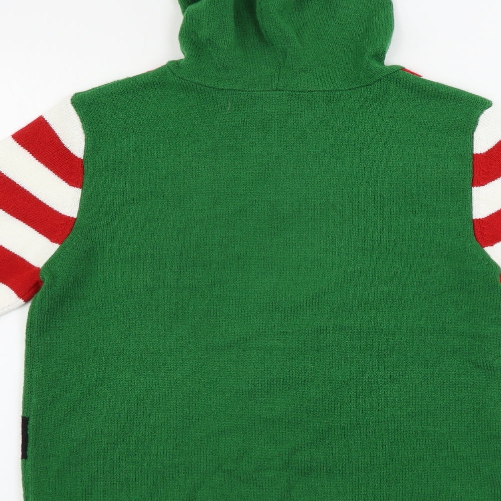 NEXT  Boys Green Striped  Pullover Jumper Size 12 Years  - Christmas Jumper