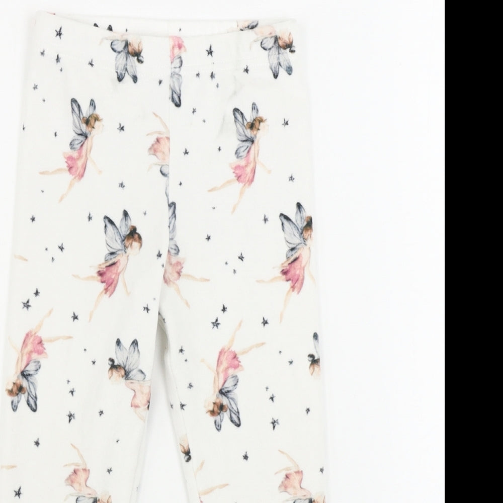 NEXT  Girls White Floral  Sweatpants Trousers Size 4-5 Years