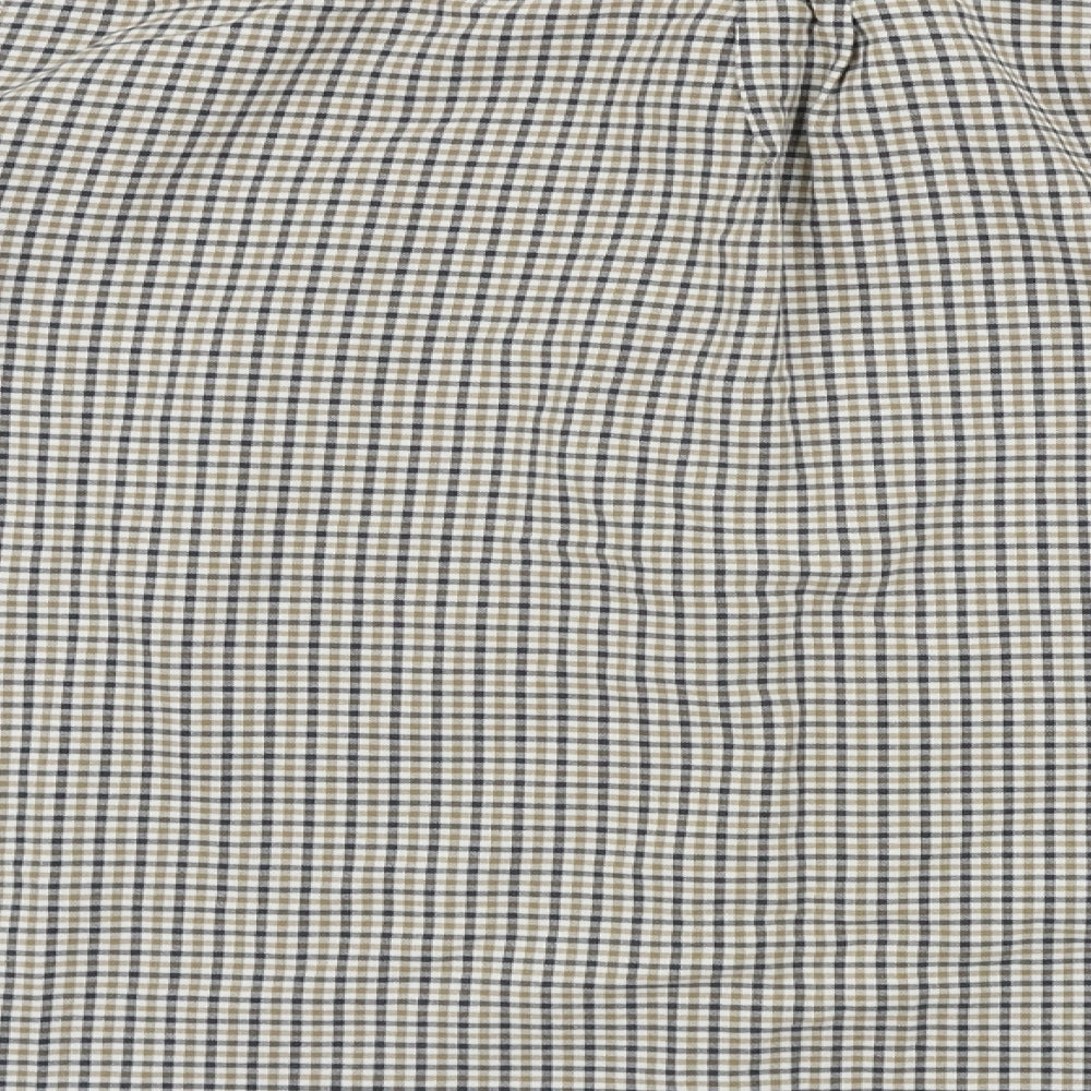 TU Mens Beige Check   Button-Up Size L