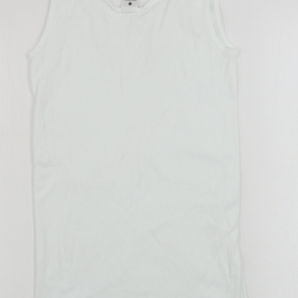 Waschepur  Womens White   Basic T-Shirt Size 14