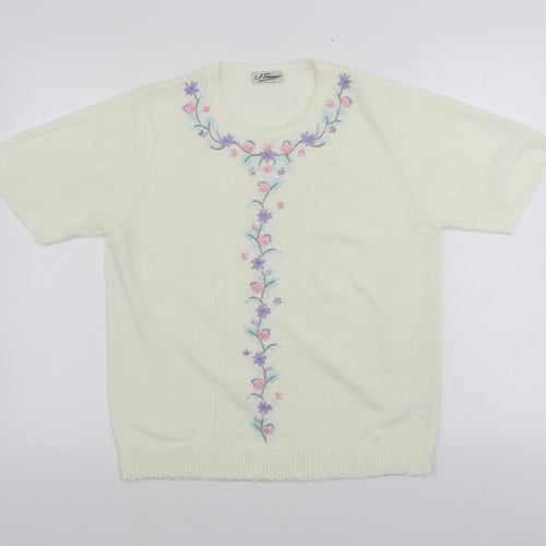 Littlewoods  Womens Beige Floral  Pullover Jumper Size 10