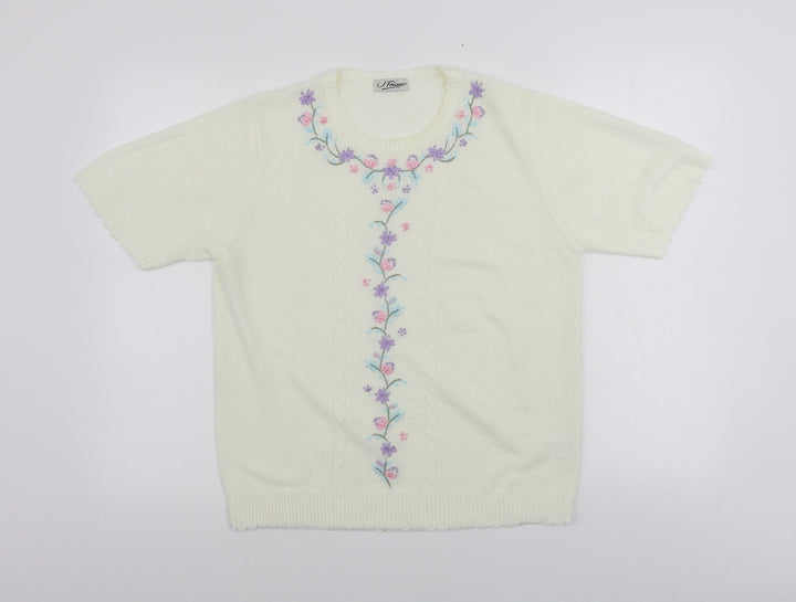 Littlewoods  Womens Beige Floral  Pullover Jumper Size 10